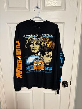 Vintage Style Black 'Punk Break' Graphic Long Sleeve Tee